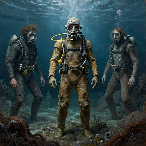 Futuristic Macabre Underwater Landscape