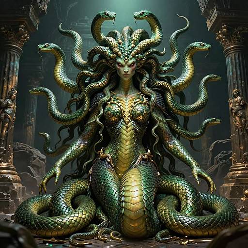 Mesmerizing Full Body Medusa Art