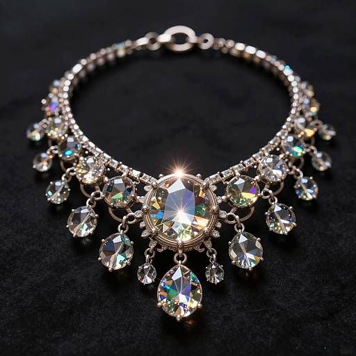 Intricate Sparkling Fantasy Necklace Close-Up