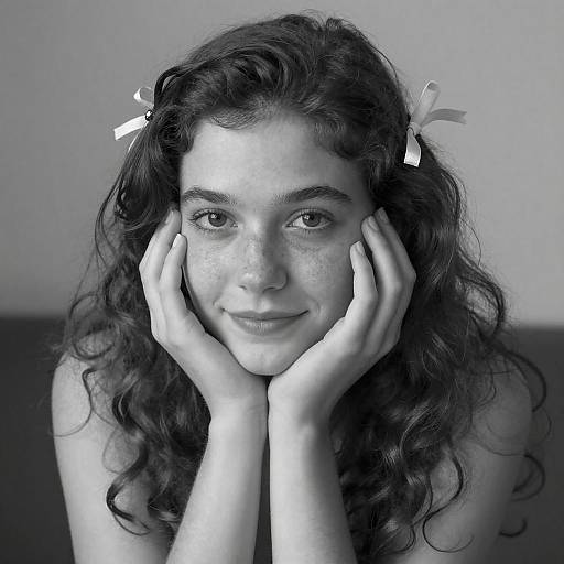 Intimate Black-and-White Portrait of a Young Woman