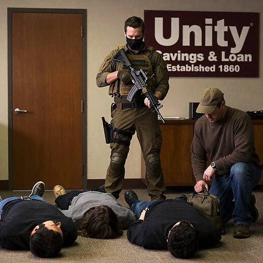 Intense Tactical Scene in Room