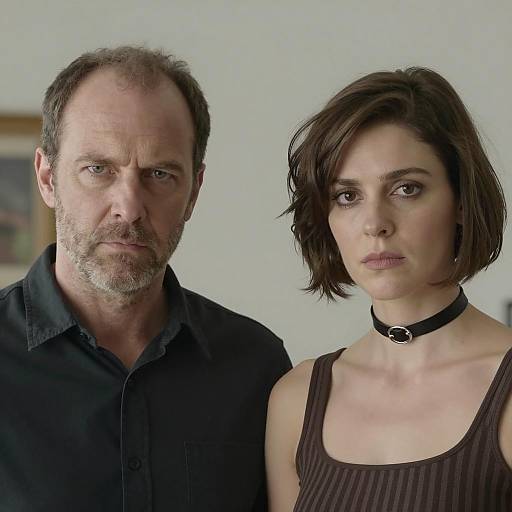 Serious Duo in Blurred Background