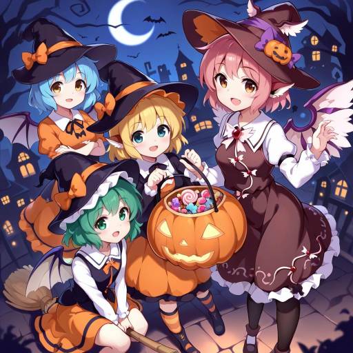 Halloween Sorcery: Girls in Costumes
