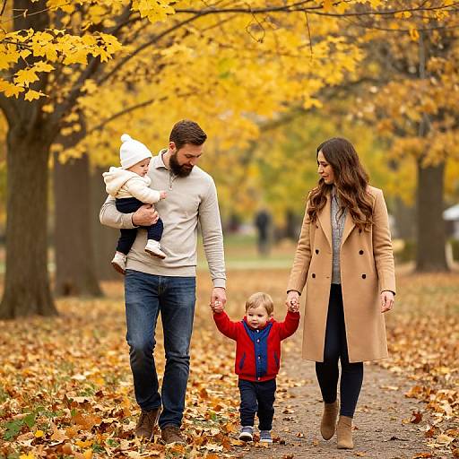 Autumn Family Walk in Park
