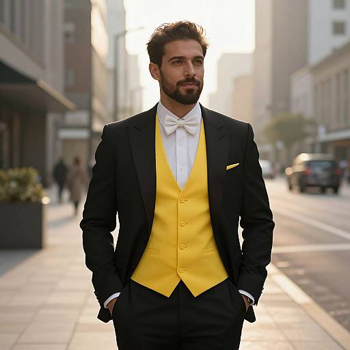 Confident Man in Elegant Urban Attire