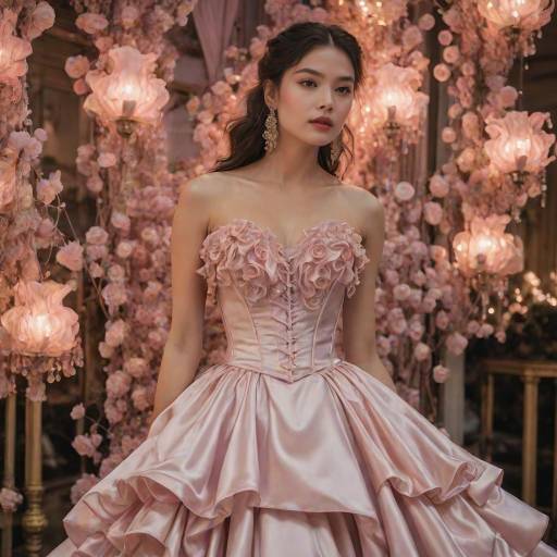 Elegant Character in Blush Satin Corset