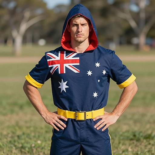 Photorealistic Australia Flag Costume Portrait