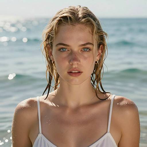 Intense Gaze by the Ocean