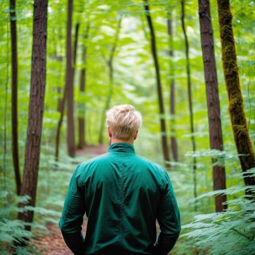 Tranquil Man in Serene Forest Tranquil Man in Serene Forest