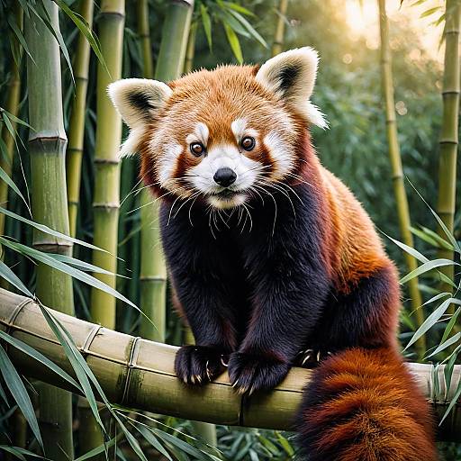 Majestic Red Panda in Bamboo Grove