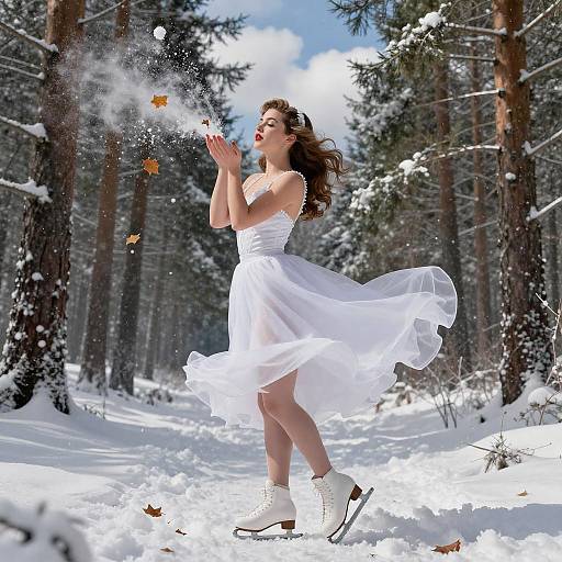 Elegant Pinup Skaters in Winter Wonderland