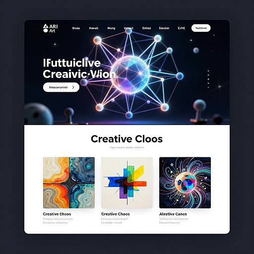 Futuristic AI Art Gallery Interface