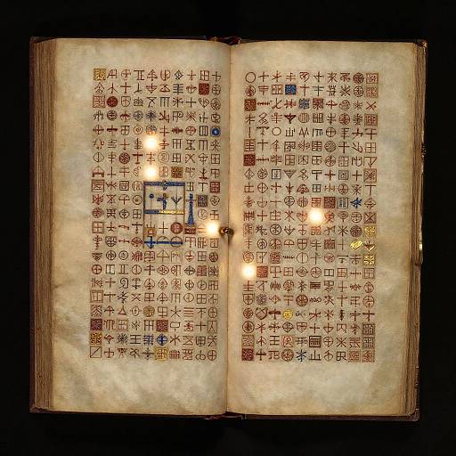 Ancient Manuscript with Glowing Symbols