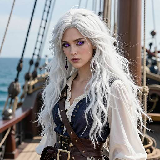 Photorealistic Female Pirate on Ship