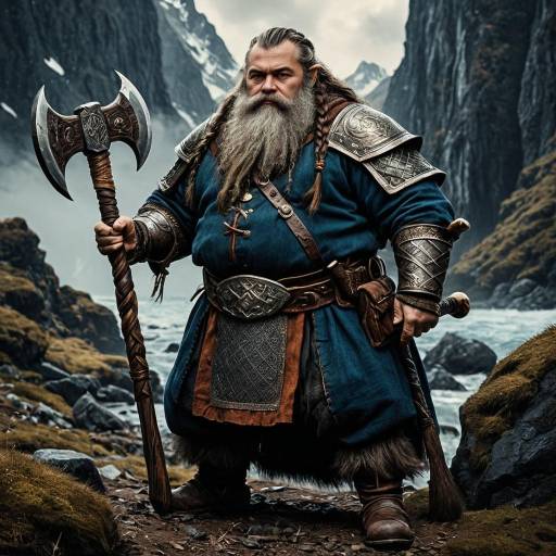 Medieval Dwarf Warrior with Battle Axe
