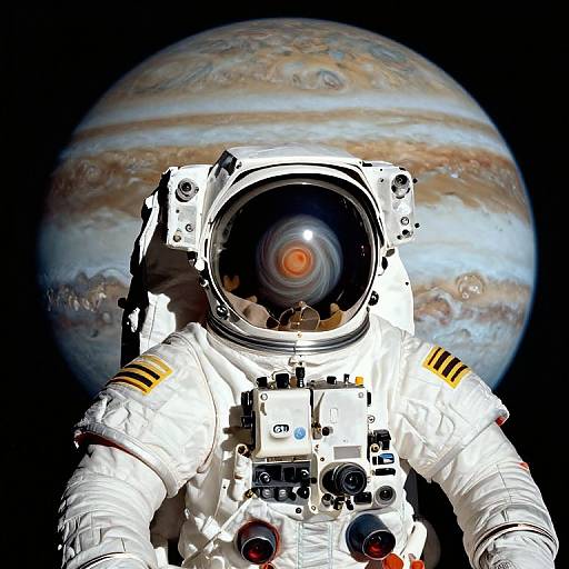 Astronaut Observing Jupiter's Great Red Spot