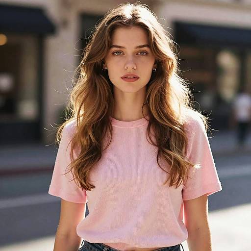 Sunlit Portrait of Confident Young Woman