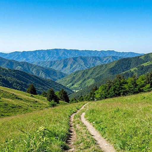 Serene Mountain Landscape with Meadow Path