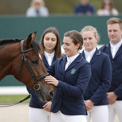 Smiling Young Woman with Horse