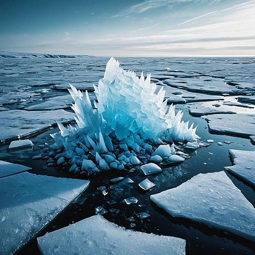 Ice Sculpture in Frozen Tundra