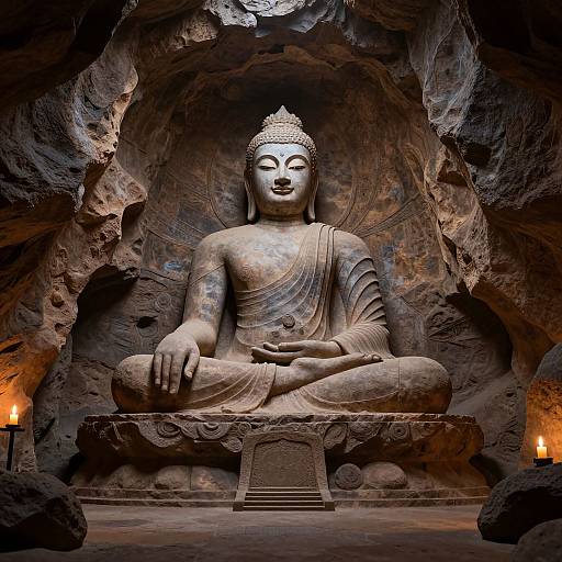 Giant Buddha Statue in Martian Lava Cave
