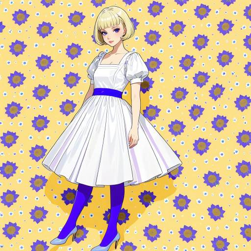 Stylish Solo Girl in Bright Dress