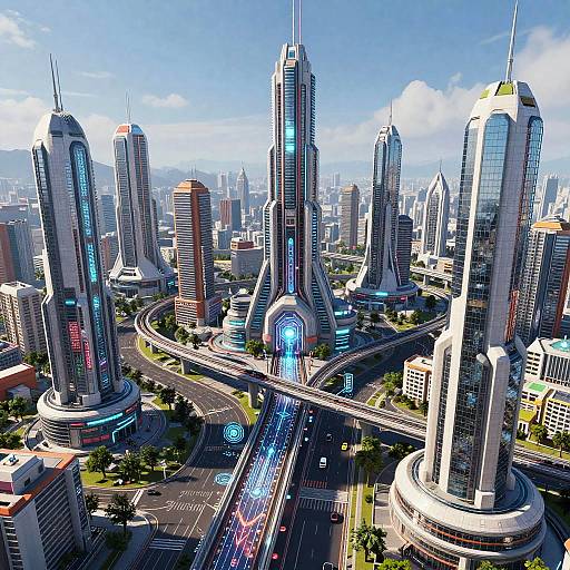 Futuristic Sci-Fi City Map Design