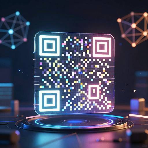 AI QR Code in Futuristic VR Space