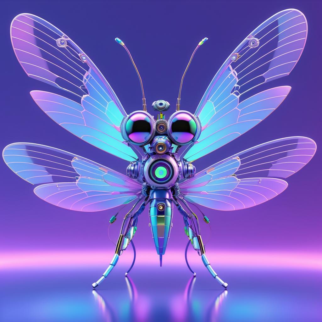 Futuristic Robotic Dragonfly 3D Render