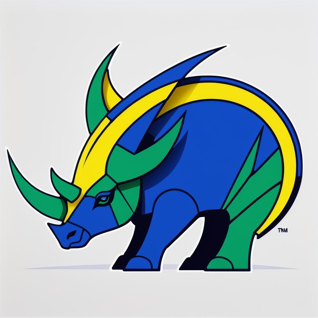 Modern Triceratops Logo in Lichtenstein Style