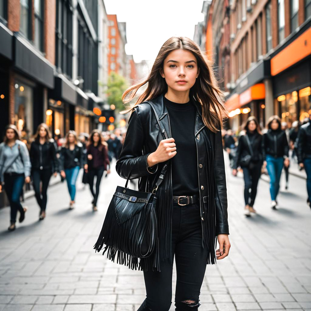 Trendy Teen in Chic Shopping District