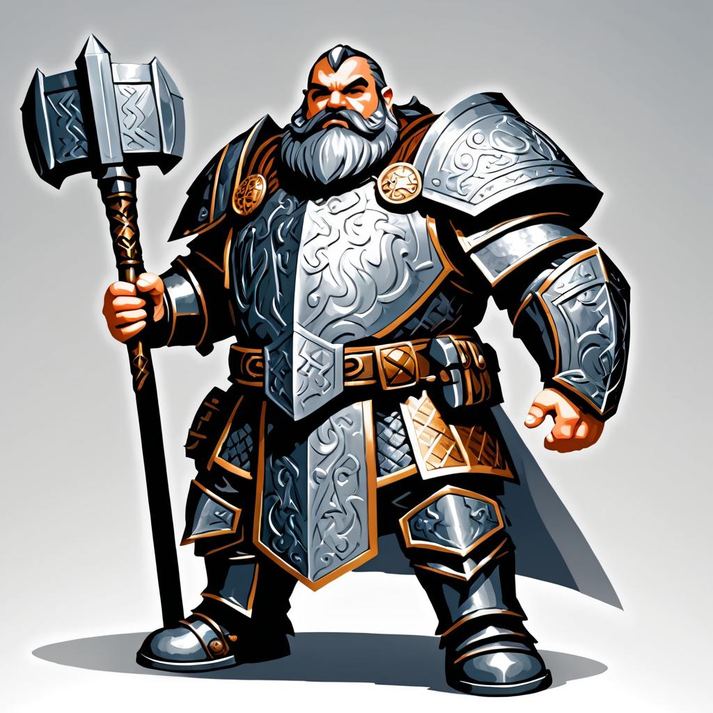 Dwarven Cleric Illustration in Armor