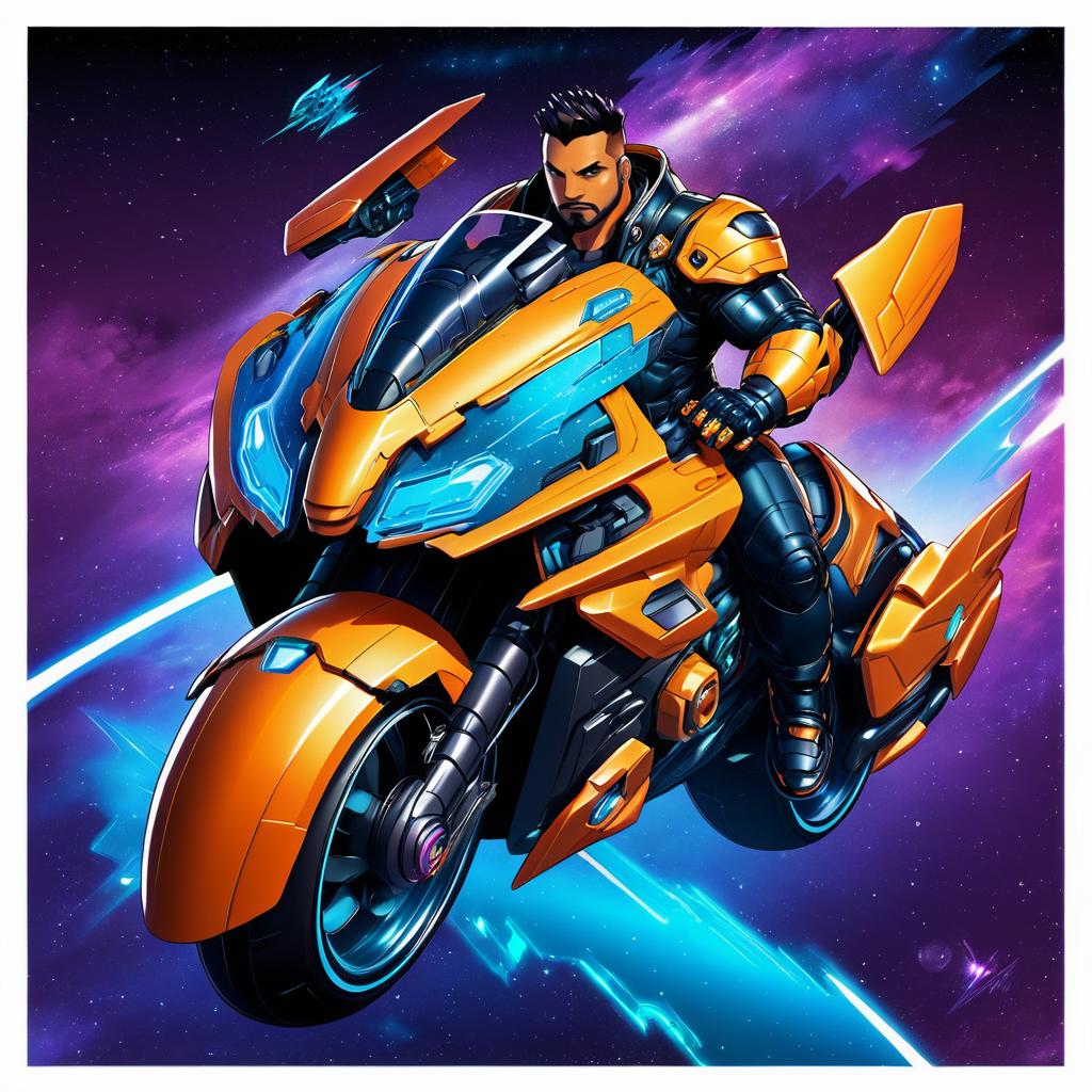 Vibrant Spaceship Commander in Joe Madureira Style