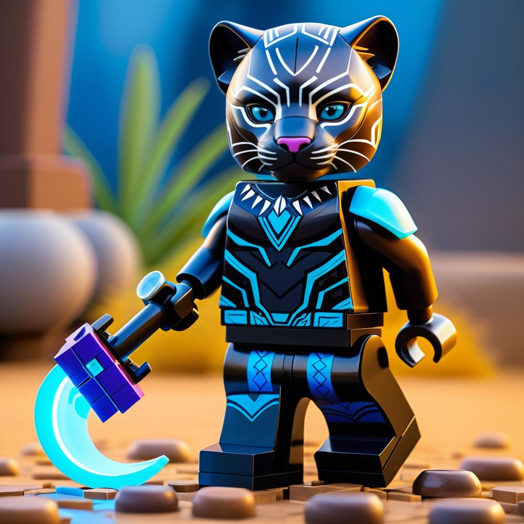 Vibrant Lego Panther Figurine Scene