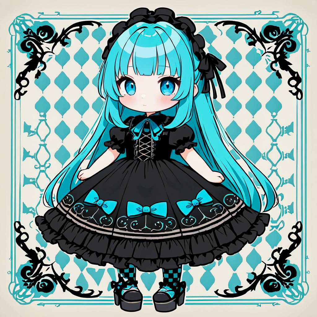 Whimsical Gothic Lolita Chibi Character