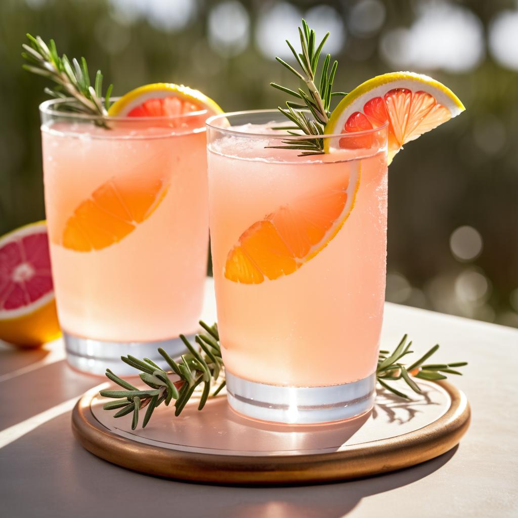 Tropical Grapefruit Rosemary Fizz Cocktail