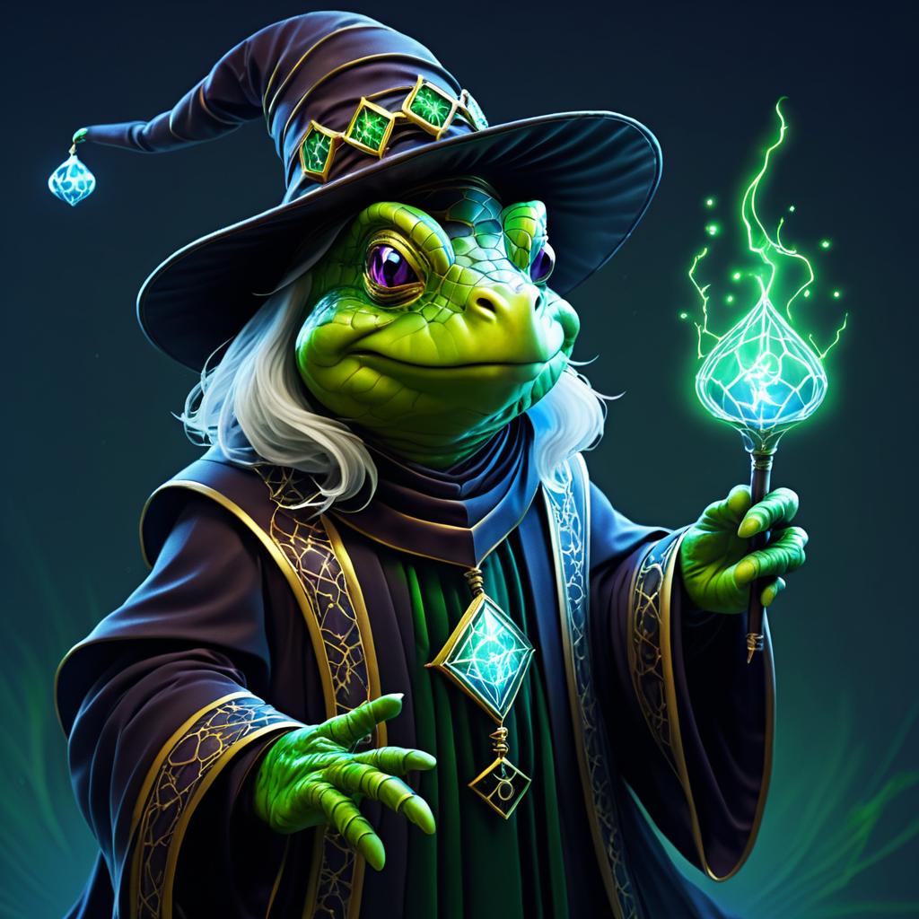 Magical Turtle Wizard Character Design