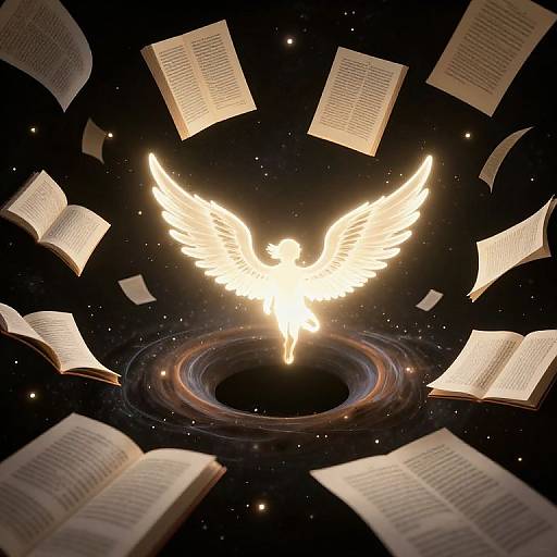 Floating Library Above Black Hole