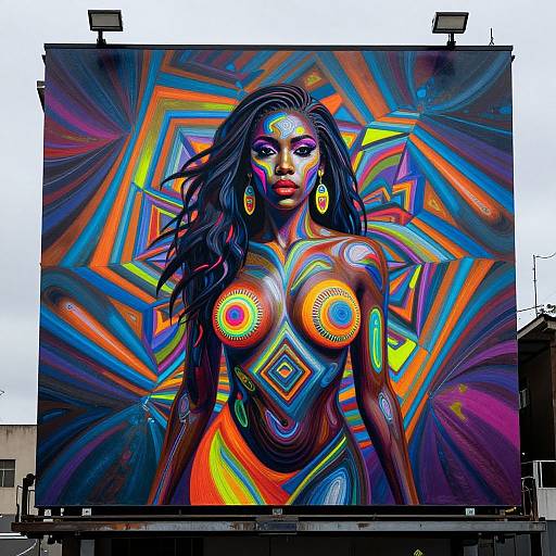 Abstract Optical Illusion Woman Art