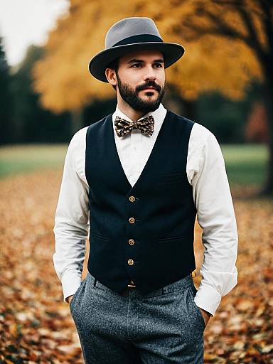 Autumn Groom: Vintage Vest and Bowtie