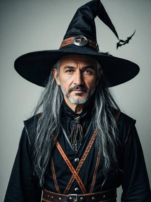 Man in Modern Witch Costume