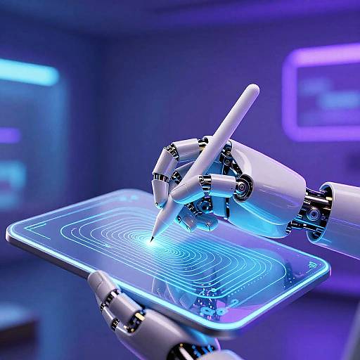 Robotic Hand Creating Digital Art