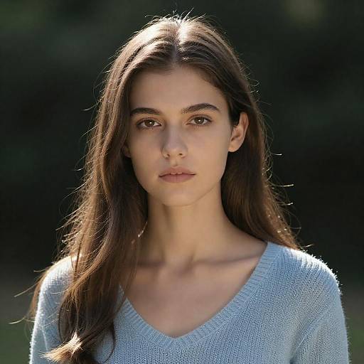 Sunlit Portrait of a Young Woman