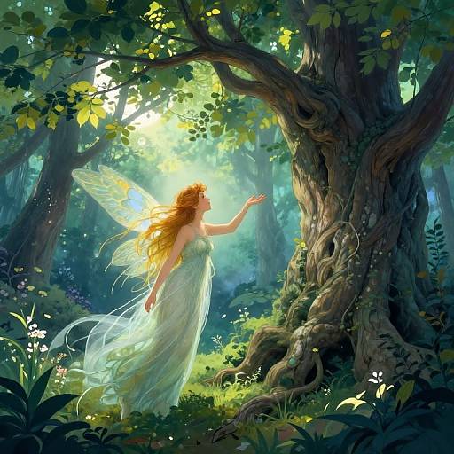 Mystical Fae and Ancient Tree Spirit