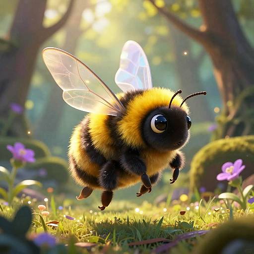 Whimsical Fantasy Bumblebee Creature