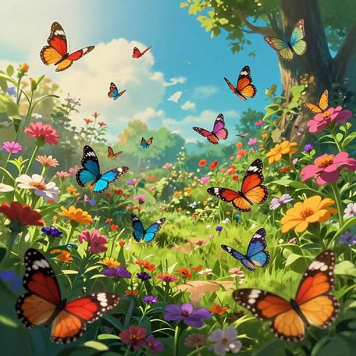 Whimsical Butterfly Garden Vista