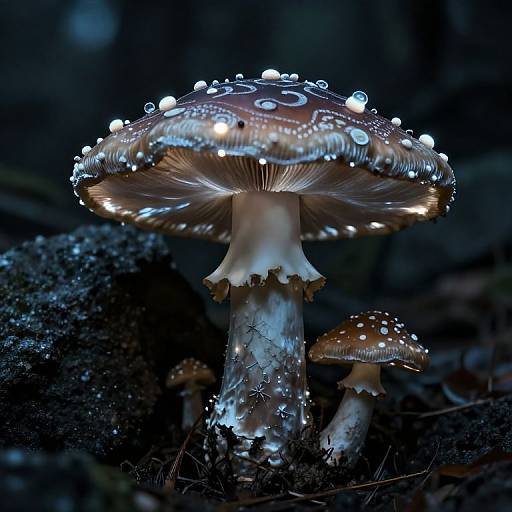 Lovecraftian Cosmic Mushroom Art