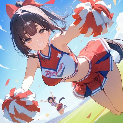 Dynamic Cheerleader Scene with Mio Akiyama
