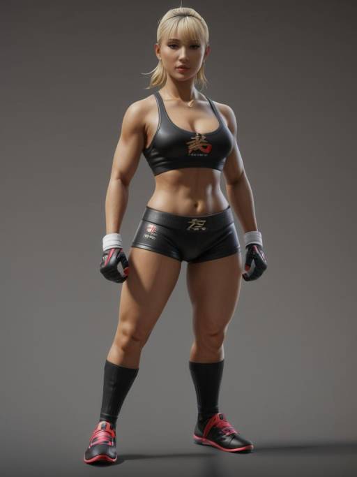 Realistic Render of a Fit Asian Woman