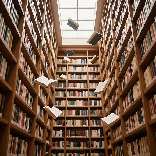 Whispering Floating Books in Library